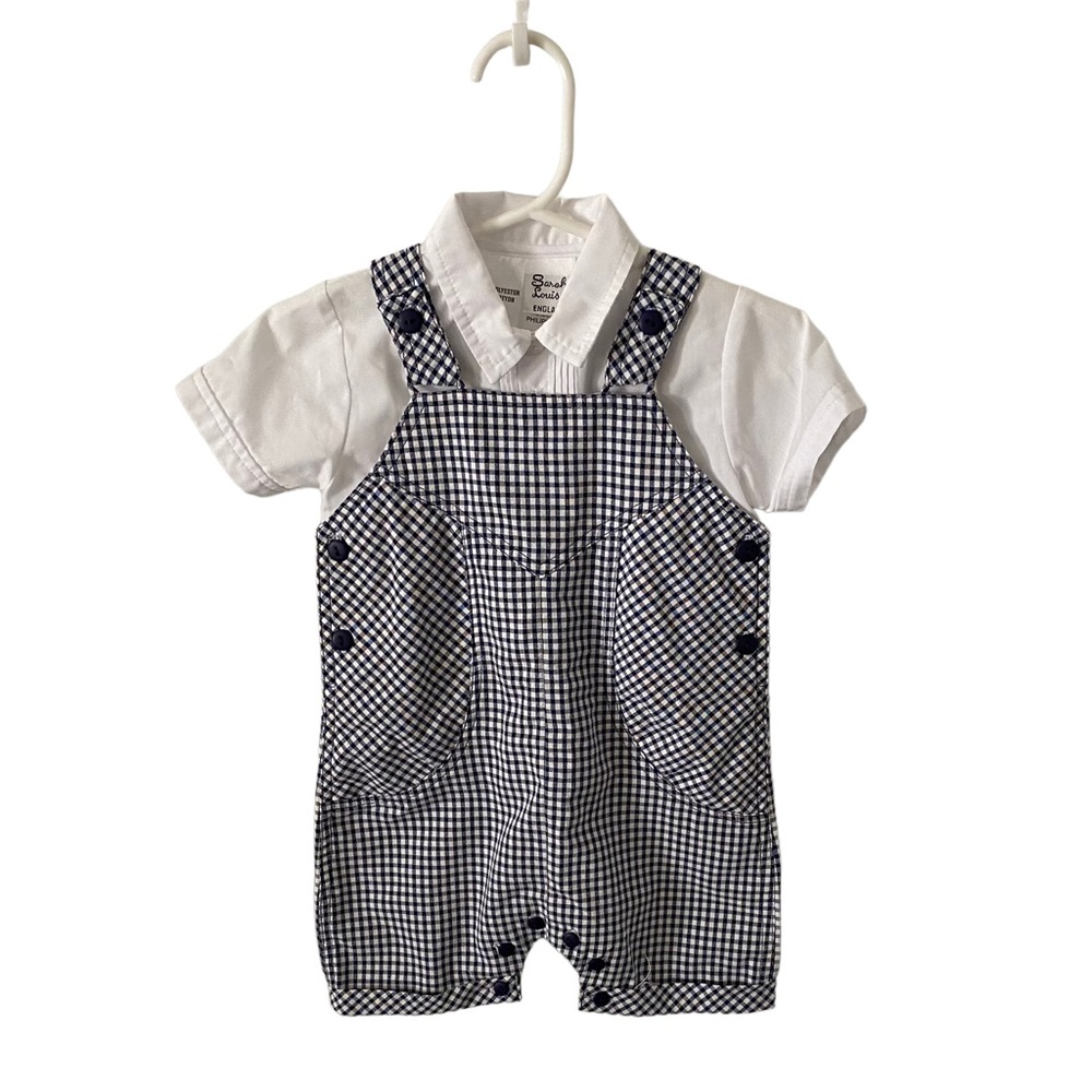 2-pc Infant Overalls and White Shirt Set